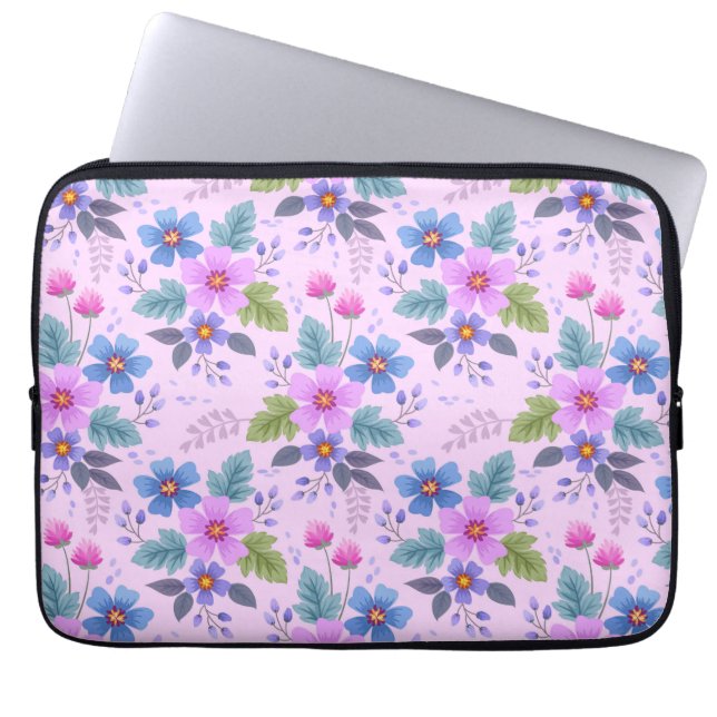 Blommönster för vackra blommor-36841 laptop fodral (Framsidan)