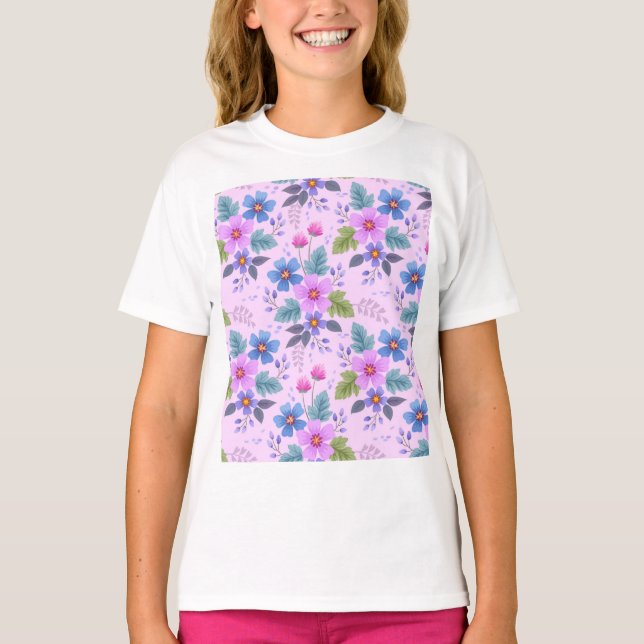 Blommönster för vackra blommor-36841 t shirt (Framsida)