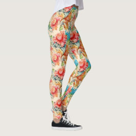 Blommönster för viktoriansk Vintage Leggings