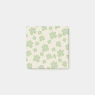 Blommönster för vild Grönt och Lila Post-it Block