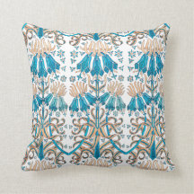 blommönster Fransk Art nouveau Blue White