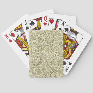 Blommönster Grönt Sage Antique Damask Casinokort
