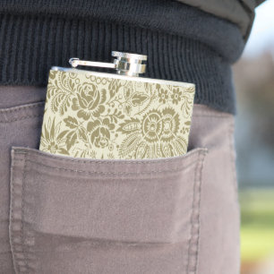 Blommönster Grönt Sage Antique Damask Fickplunta