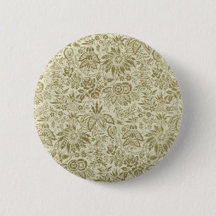 Blommönster Grönt Sage Antique Damask Knapp