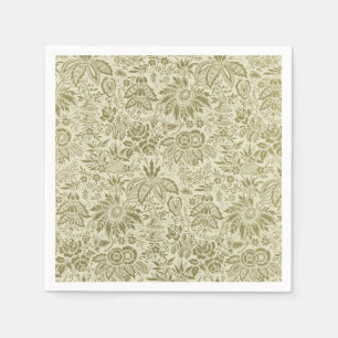 Blommönster Grönt Sage Antique Damask Pappersservett