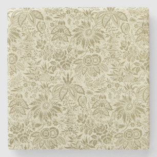 Blommönster Grönt Sage Antique Damask Stenunderlägg