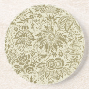 Blommönster Grönt Sage Antique Damask Underlägg