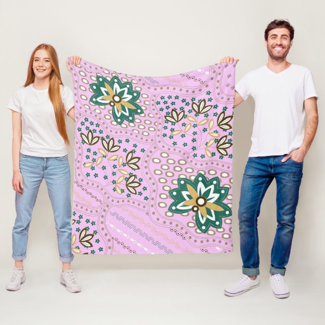 Blommönster Hem Inredning Fleecefilt (På plats)