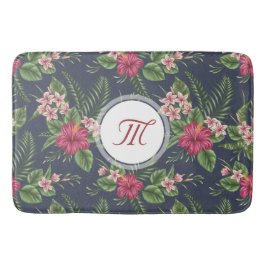 Blommönster Hibiscus Monogram Bath Mat Badrumsmatta