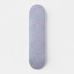 Blommönster i blått, lila och rosa mini skateboard bräda 18,5 cm