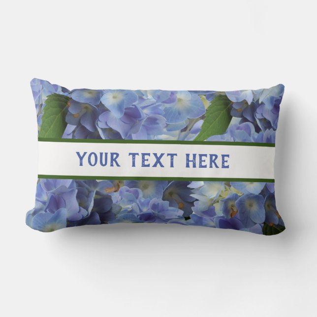 blommönster i blått lumbarkudde (Framsida)