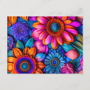 Blommönster i boho stil - alla tillfälle vykort
