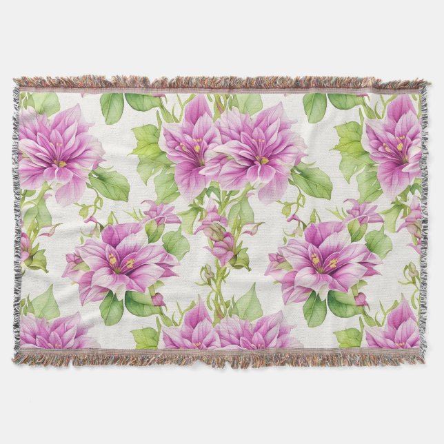 Blommönster I Lima Flowers Filt (Framsidan)