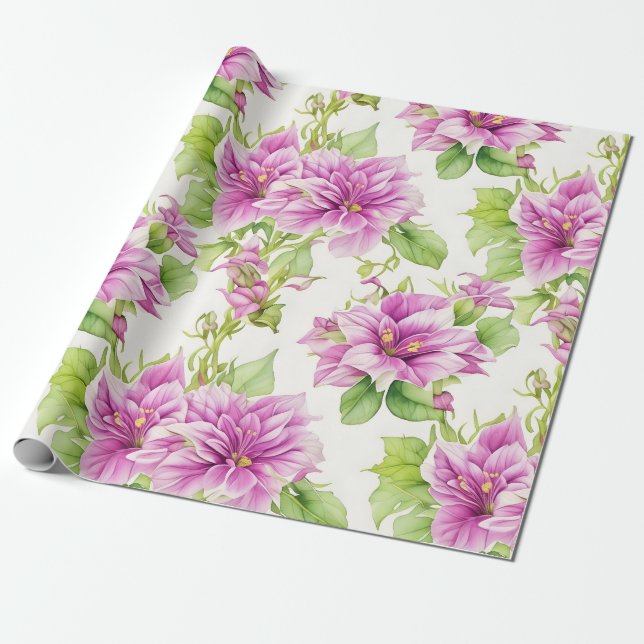 Blommönster I Lima Flowers Presentpapper (Utrullad)