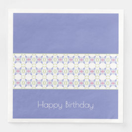 Blommönster i Mauve och White Pappersservett