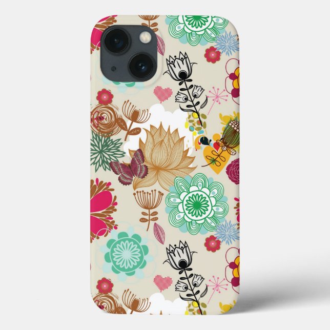 Blommönster i retro stil (Baksida)