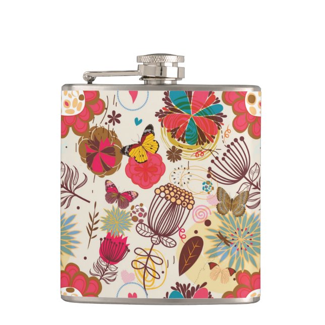 Blommönster i retro stil 4 fickplunta (Framsidan)