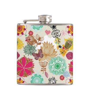 Blommönster i retro stil fickplunta