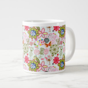 Blommönster i stil 2 jumbo mugg