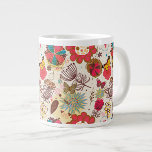Blommönster i stil 4 jumbo mugg