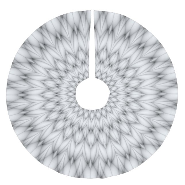 Blommönster i svartvitt julgransmatta borstad polyester (Framsidan)