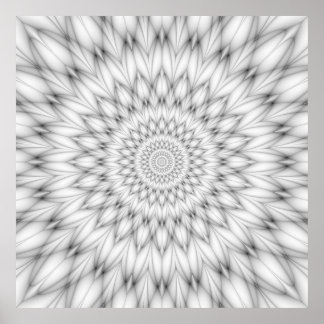 Blommönster i svartvitt poster