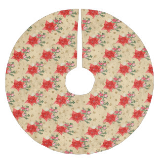 Blommönster Julgransmatta Borstad Polyester