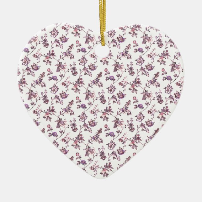 Blommönster Julgransprydnad Keramik (Framsidan)