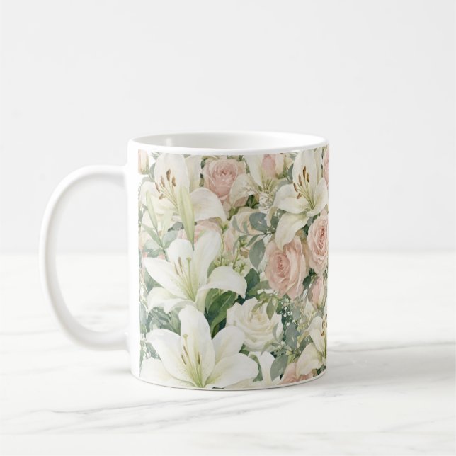 blommönster kaffemugg (Vänster)