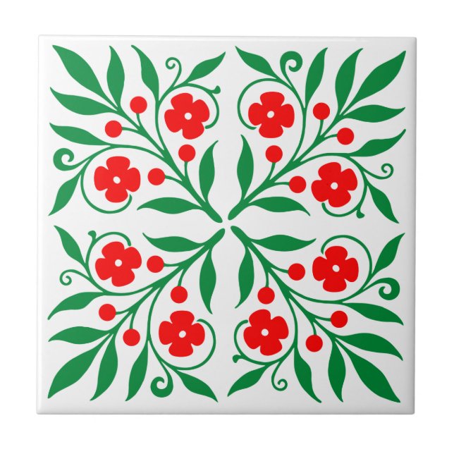 Blommönster Kakelplatta (Framsidan)