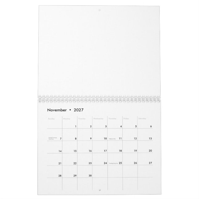 Blommönster Kalender (Nov 2027)