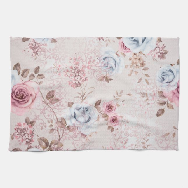 Blommönster Kökshandduk (Horisontell)