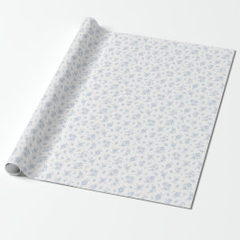 Blommönster Kuststuga Blå Vit Presentpapper