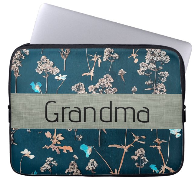 Blommönster Laptop Fodral (Framsidan)