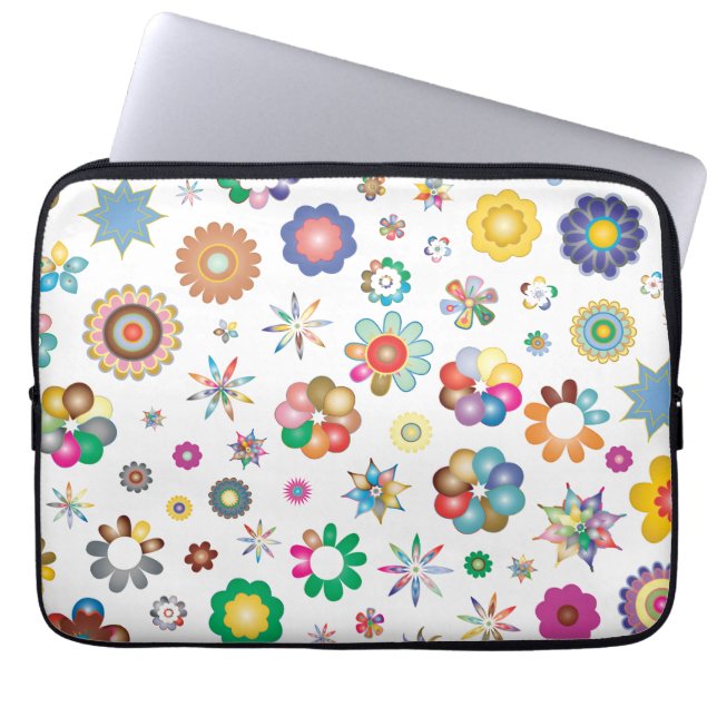 Blommönster Laptop Fodral (Framsidan)