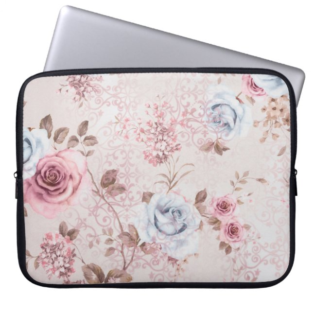 Blommönster Laptop Fodral (Framsidan)
