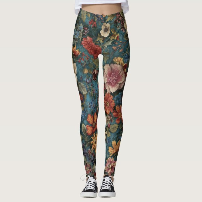 Blommönster  leggings (Framsida)