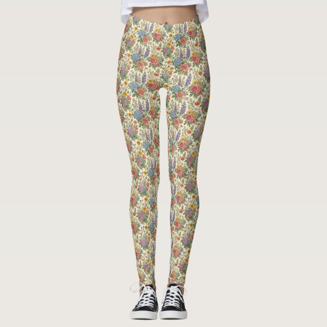Blommönster Leggings (Framsida)