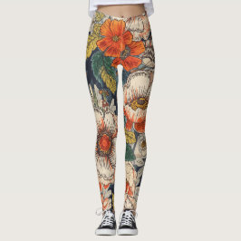Blommönster leggings