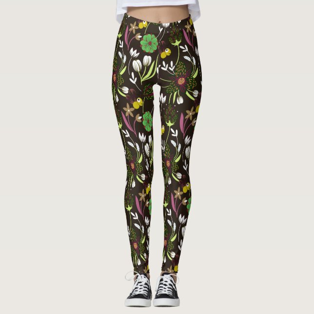 Blommönster Leggings (Framsida)