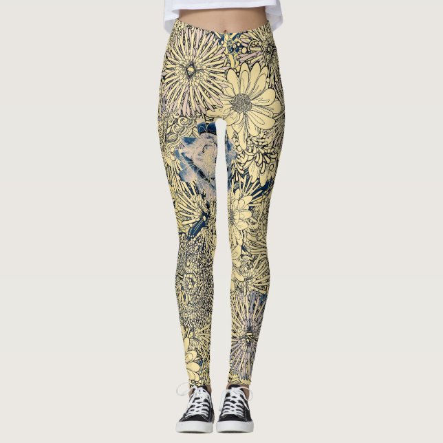 Blommönster  leggings (Framsida)