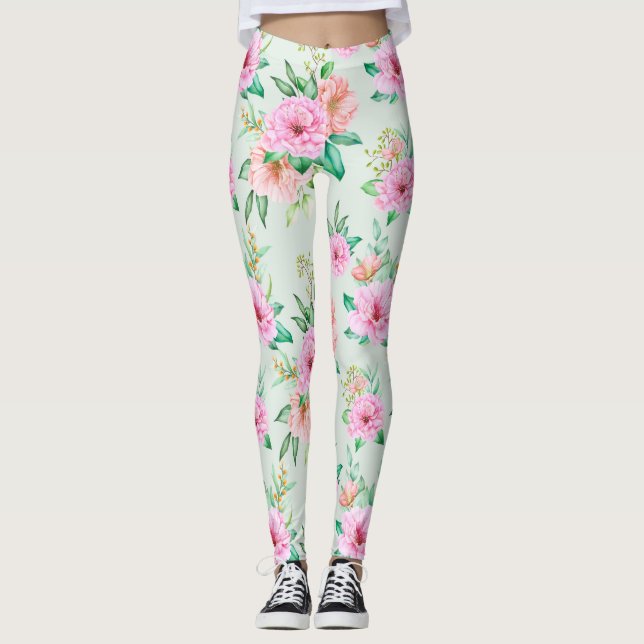 Blommönster Leggings (Framsida)