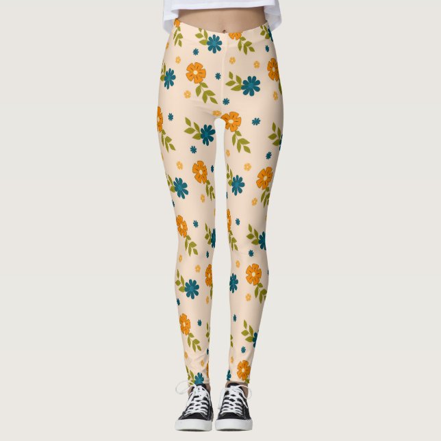 Blommönster Leggings (Framsida)