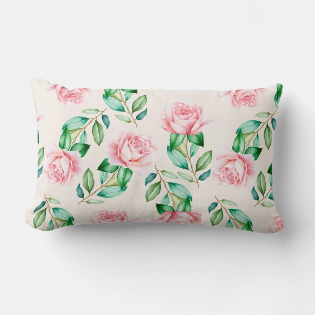 Blommönster Lumbarkudde (Framsida)