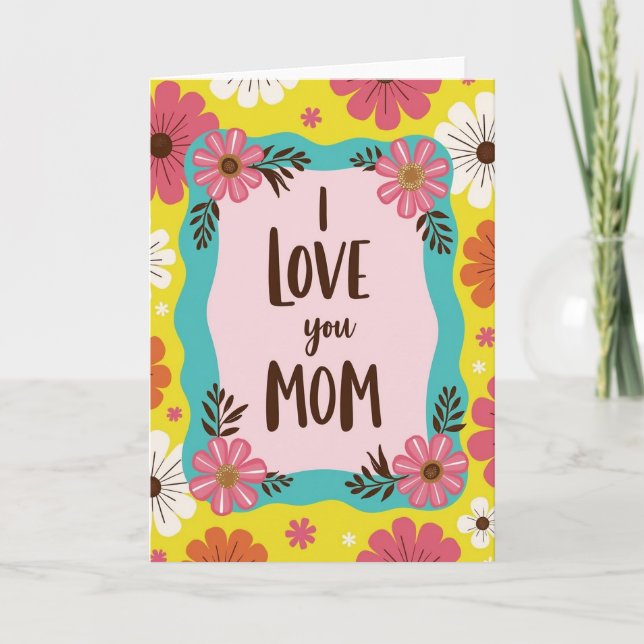 Blommönster Mamma-kort Kort (Framsida)