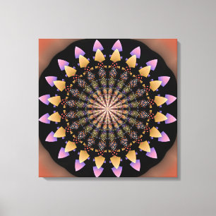Blommönster mandala canvastryck