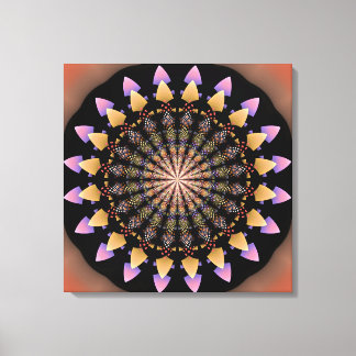 Blommönster mandala canvastryck