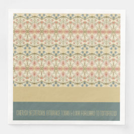 Blommönster med blått och grädde pappersservett