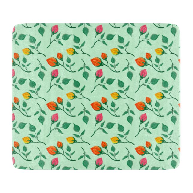 Blommönster med blommor från färgad ro (Framsidan)