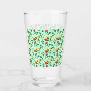Blommönster med blommor från färgad ro glaskopp